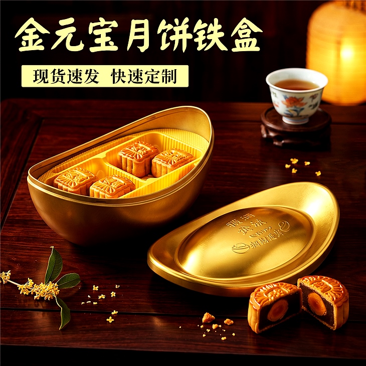 金元宝月饼食品铁盒 金元宝月饼食品铁盒