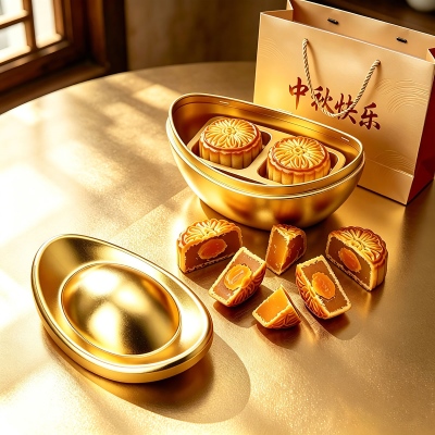 金元宝月饼铁盒