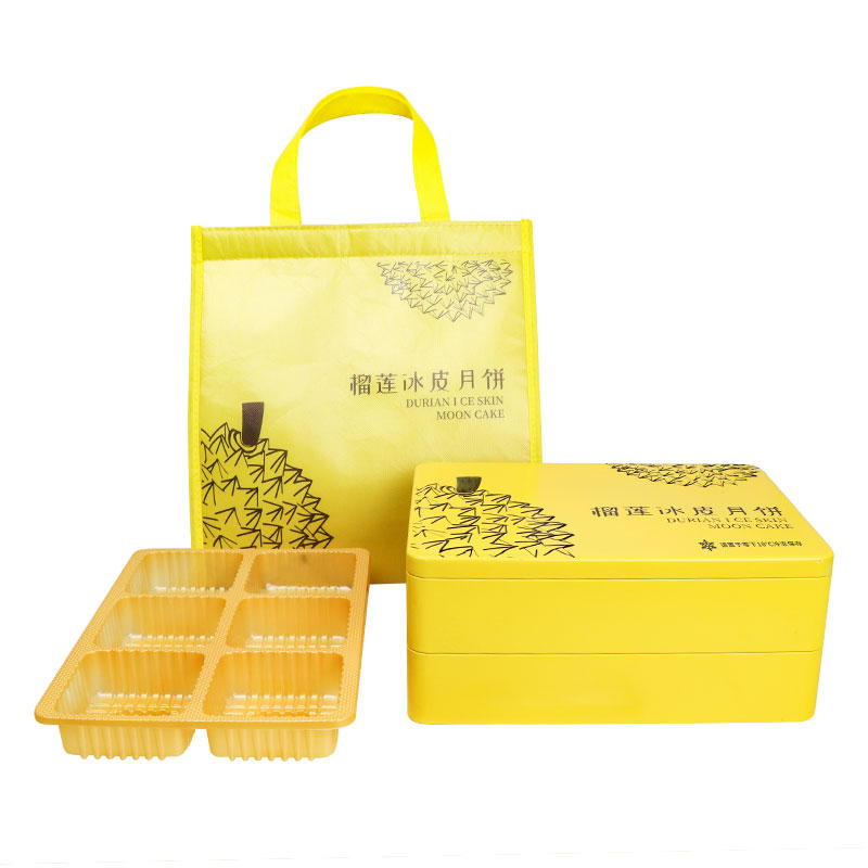 金色榴莲月饼铁盒